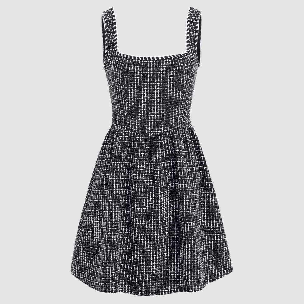 NWT - Cider Tweed U-neckline Solid Mini Dress in Carbon
